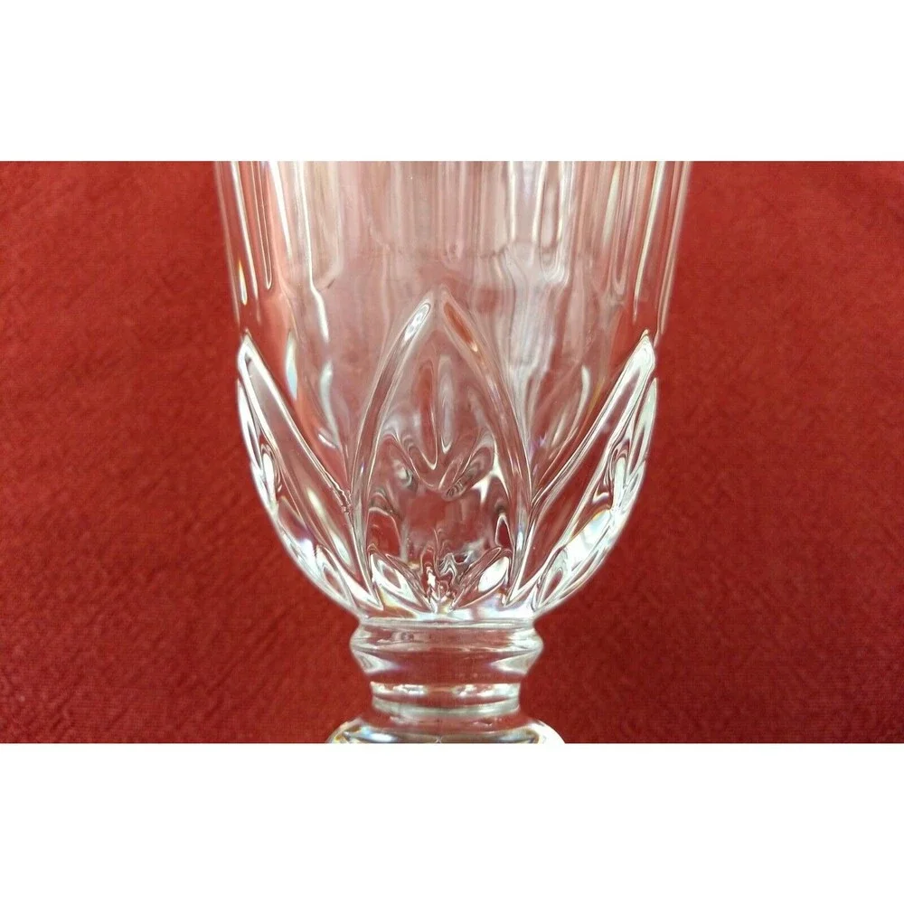ETCHED CLEAR GLASS FLUTED CRYSTAL‎ FOOTED 10.75